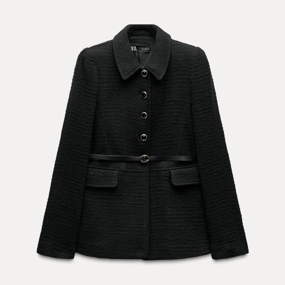 Zara Black Textured Blazer